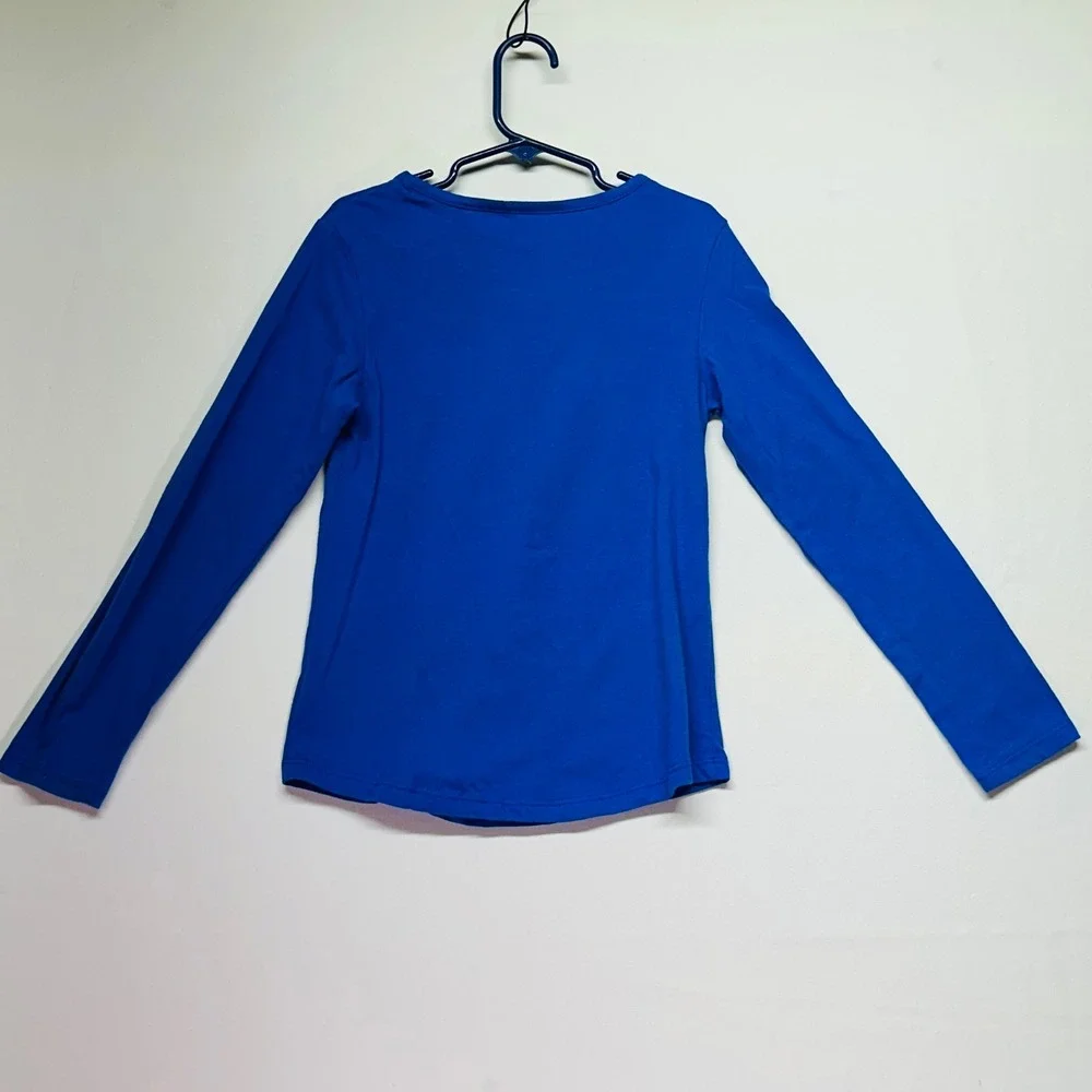 Extremely Me Royal Blue with Silver Metallic Flair Long Sleeve T-shirt Girls 6/7